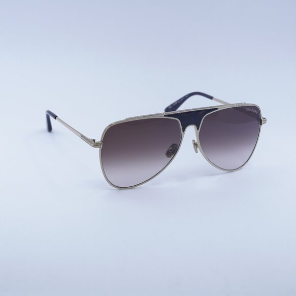 Tom Ford Ethan FT0935 28F Sunglasses Gold Aviator Frame, Brown Lenses - Picture 1 of 10